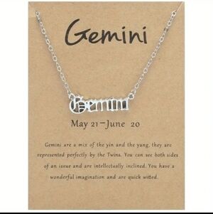 Gemini English Letter Zodiac Pendant Necklace